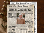 73rd Birthday Newspaper Poster, Flashback to 1952, Year You Were Born 73rd Birthday Sign, Gift for Mom or Dad Printable, Edit With Canva
