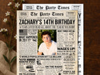 14th Birthday Gift, Back in 2011 Newspaper Sign, 2011 Birth Year Fun Facts Poster, Photo Welcome Sign Keepsake Printable, Edit With Canva