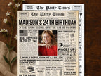 24th Birthday Newspaper Poster Sign