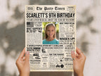 9th Birthday Newspaper Poster with Photo