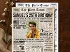 25th Birthday Gift, Born in 2000 Newspaper Poster