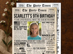 9th Birthday Newspaper Poster with Photo