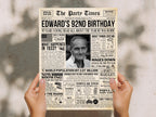 92th Birthday Gift, Back in 1933 Newspaper Poster, Personalized Gift for Granny, Unique Birthday Keepsake Printable, Edit With Canva