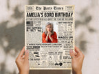 63rd Birthday Newspaper Poster Sign, Back In 1962 Retro Party Decorations, Editable Custom Year You Were Born Printable, Edit With Canva