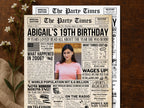 19th Birthday Newspaper Poster, Flashback to 2006, Year You Were Born, 19th Birthday Photo Welcome Trivia Sign Printable, Edit With Canva