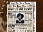 32nd Birthday Newspaper Poster with Photo