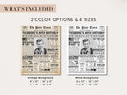 80th Birthday Newspaper Poster, Born in 1945 Octogenarian Gift For Seniors, Editable 80 Years Ago Photo Welcome Sign, Edit With Canva