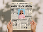 54th Birthday Welcome Celebration Sign, Back in 1971 Newspaper Poster, Editable Personalized Born In Any Year Printable , Edit With Canva