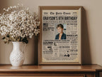 8th Birthday Newspaper Poster Sign, Back in 2017 USA Facts, Editable 8 Years Loved Photo Welcome Sign, Party Decorations, Edit With Canva