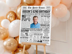 62nd Birthday Newspaper Poster Sign, Back In 1963 Retro Party Decorations, Editable 60s Throwback Party Printable, Edit With Canva