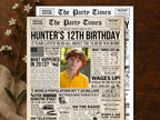 12th Birthday Gift Back in 2013 Newspaper Poster, 2013 Birth Year Fun Facts Sign, Preteen Party Decoration Printable, Edit With Canva