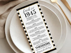 80th Birthday Place Cards, Editable Back In 1945 Party Decorations, 80th Milestone Birthday Trivia Table Cards Printable, Edit With Canva