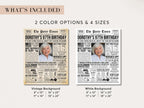 97th Birthday Newspaper Poster Sign, Back In 1928 Birthday Gift, 50s Theme Party Year in Review Keepsake Printable, Edit With Canva