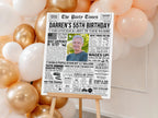 55th Birthday Newspaper Poster, Born in 1970 Nostalgic Milestone Keepsake, Editable 55 Years Ago Photo Welcome Sign, Edit With Canva