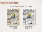 55th Birthday Newspaper Poster, Born in 1970 Nostalgic Milestone Keepsake, Editable 55 Years Ago Photo Welcome Sign, Edit With Canva
