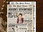 16th Birthday Newspaper Sign