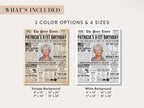 91st Birthday Newspaper Poster Sign, Back In 1934 Birthday Gift For Elderly Women Or Men, Personalized Keepsake Printable, Edit With Canva