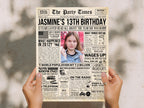 13th Birthday Gift Back in 2012 Newspaper Poster, Birth Year Fun Facts Sign, Teenager Party Decoration, Unique Keepsake, Edit With Canva