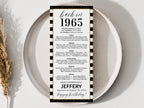 60th Birthday Place Cards Back In 1965
