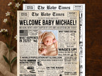 Baby Announcement Newspaper Poster