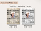 50th Birthday Newspaper Poster Sign, Born in 1975 Party Decorations, Personalized 50 Years Ago Gift For Men Or Women, Edit With Canva