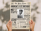 31st Birthday Newspaper Poster Sign, Back In 1994 Retro Party Decorations, Editable Custom Year You Were Born Printable, Edit With Canva
