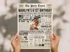 61st Birthday Newspaper Poster Sign, Back in 1964 Gift for Men or Women, 60s Theme Party Milestone Party Decorations, Edit With Canva