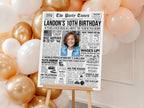 10th Birthday Gift, Back in 2015 Newspaper Poster, 2015 Year in Review Photo Welcome Sign, Preteen Party Keepsake, Edit With Canva