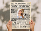 28th Birthday Newspaper Poster Sign, Back in 1997 USA Facts, Editable 90s Throwback Party 28 Years Ago Party Decoration, Edit With Canva