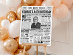 84th Birthday Celebration Sign, Back in 1941 Newspaper Poster, Custom Gift for Seniors, Photo Birthday Welcome Sign, Edit With Canva