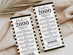 25th Birthday Place Cards, Editable Back In 2000 Party Decorations, 25th Milestone Birthday Trivia Table Cards Printable, Edit With Canva