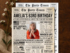 63rd Birthday Newspaper Poster Sign, Back In 1962 Retro Party Decorations, Editable Custom Year You Were Born Printable, Edit With Canva