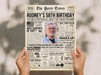 58th Birthday Gift, Back in 1967 Newspaper Poster Sign, Personalized Gift for Grandpa, USA Fun Facts Party Keepsake, Edit With Canva