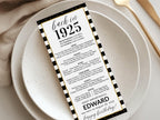 100th Birthday Place Cards, Editable Back In 1925 Party Decorations, 100th Milestone Birthday Trivia Table Cards Printable, Edit With Canva