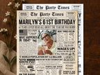 61st Birthday Newspaper Poster Sign, Back in 1964 Gift for Men or Women, 60s Theme Party Milestone Party Decorations, Edit With Canva