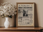 90th Birthday Newspaper Poster Sign, Born In 1935 Birthday Milestone Gift For Seniors, Editable Party Decorations Printable, Edit With Canva