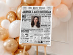 44th Birthday Newspaper Poster, Back In 1981 Party Welcome Decoration Sign, Editable 44 Years Loved Any Age Printable, Edit With Canva