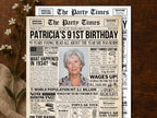 91st Birthday Newspaper Poster Sign