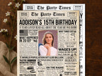 15th Birthday Gift, Back in 2010 Newspaper Poster, Editable 15 Years Ago Trivia, Personalized Teenage Girl Or Boy Gift, Edit With Canva
