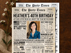 40th Birthday Newspaper Poster with Photo