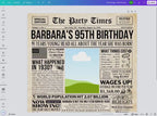 100th Birthday Newspaper Sign, Back in 1925 100 Years Ago Poster, Editable 20s Throwback Party Decorations Print, Edit With Canva