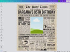 25th Birthday Gift, Born in 2000 Newspaper Poster, 25 Years Ago Party Decoration Keepsake Print, Retro Table Decor, Edit With Canva